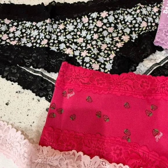 New women’s Sz M, L Lace Trim Cotton Panties Bundle - Picture 3 of 8